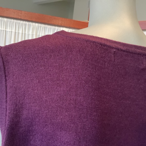Calvin Klein Women's Knit & Faux Suede Open Cardigan & Matching Shell Purple 2X - Picture 8 of 11